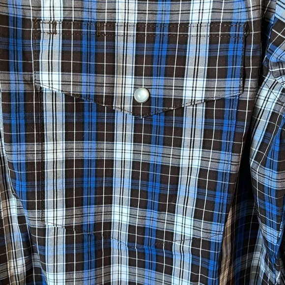 Wrangler size large pearl snap rodeo western shirt work wear - Picture 7 of 16